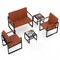 PU Leather Accent Chairs Set of 2 Padded Seats Metal Frame Modern Design